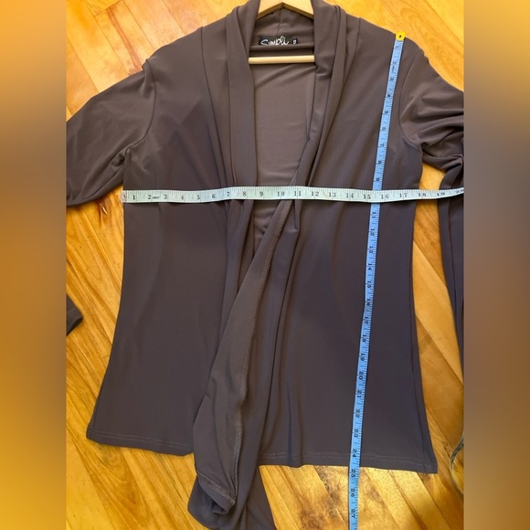 Sympli Gray Open Front Cardigan VGUC 12 - Picture 8 of 9